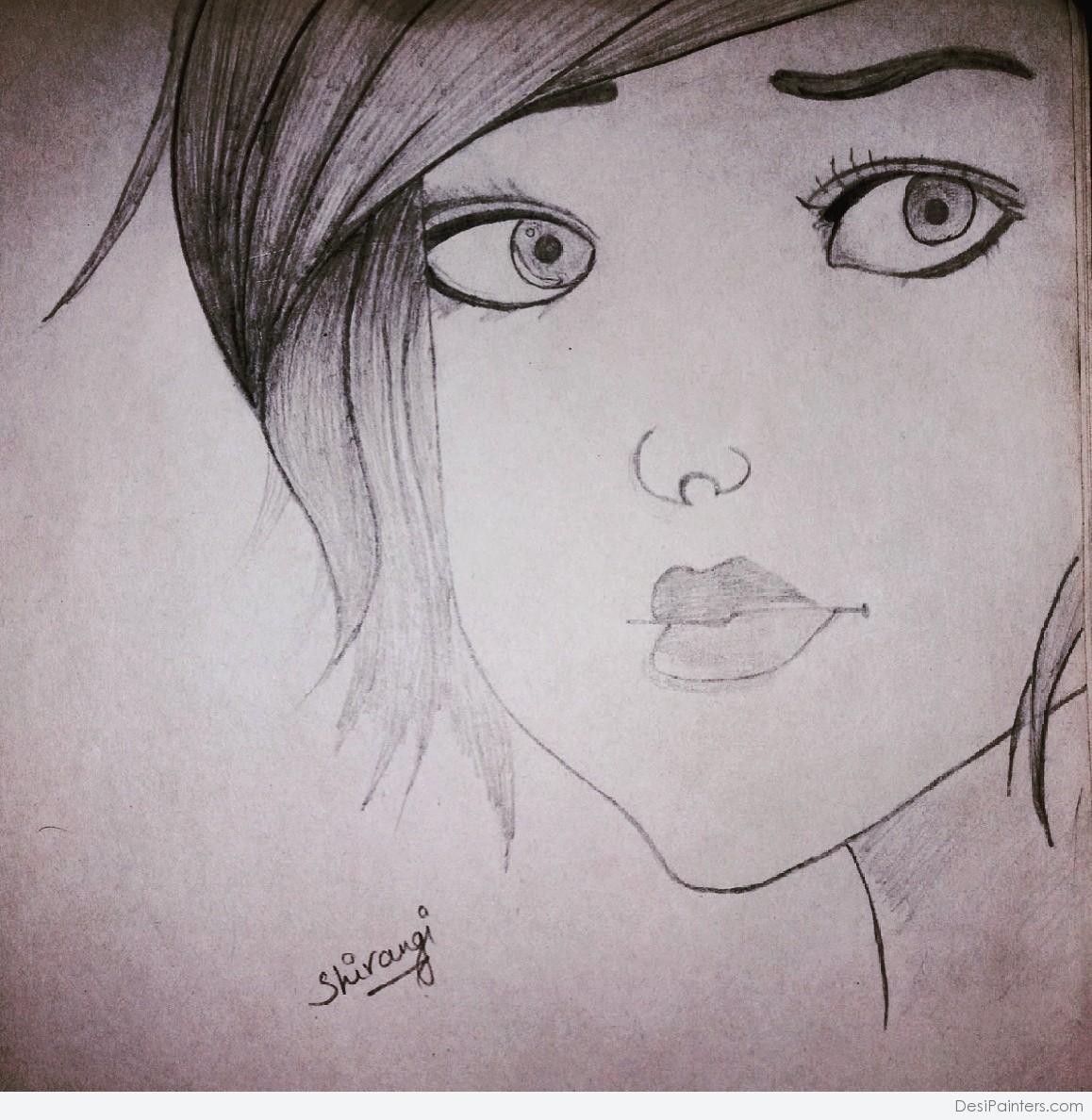 1158x1188 Pencil Sketch Of Innocent Girl - Innocent Sketch