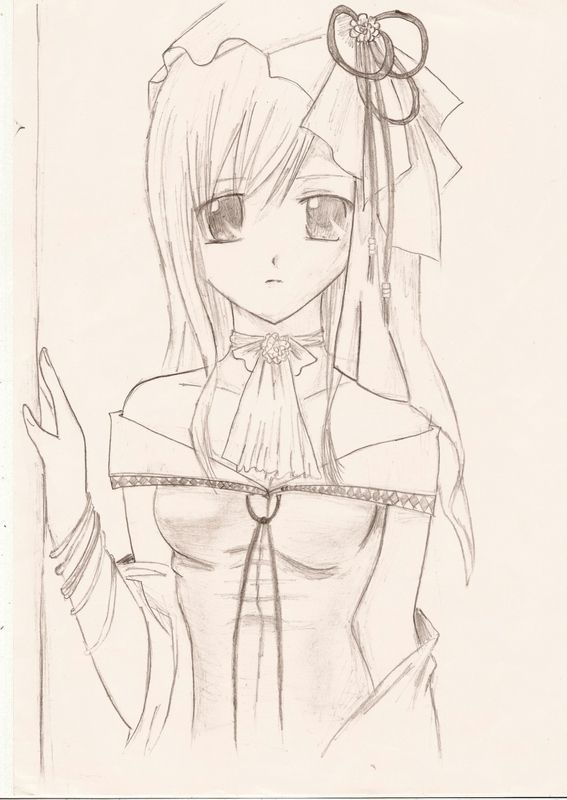 567x800 Innocent Anime Girl By On @ - Innocent Sketch