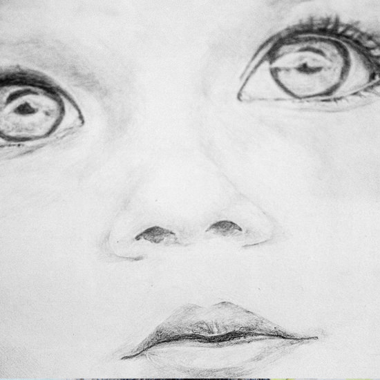 550x550 Innocent Eyes Pencil Drawing - Innocent Sketch