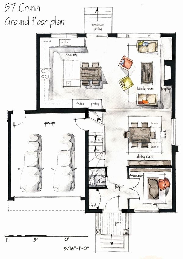 600x849 Google Sketch House Plans Slicing A Model To Peer Inside - Inside House Sketch