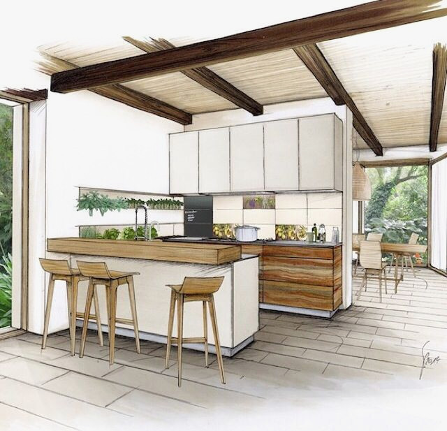 640x617 Inside House Drawing Best Of Kitchen Sketch - Inside House Sketch