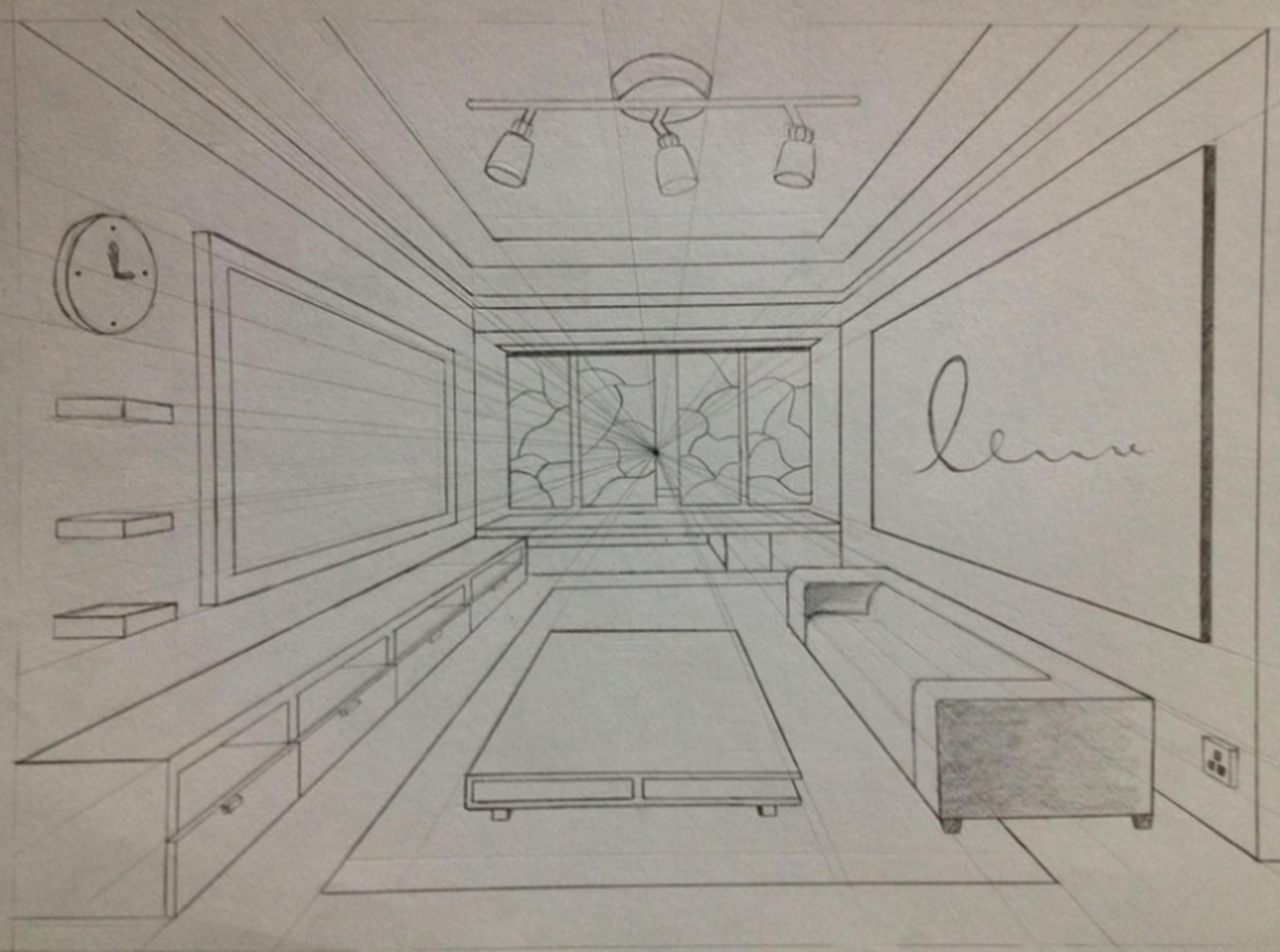 house inside drawing