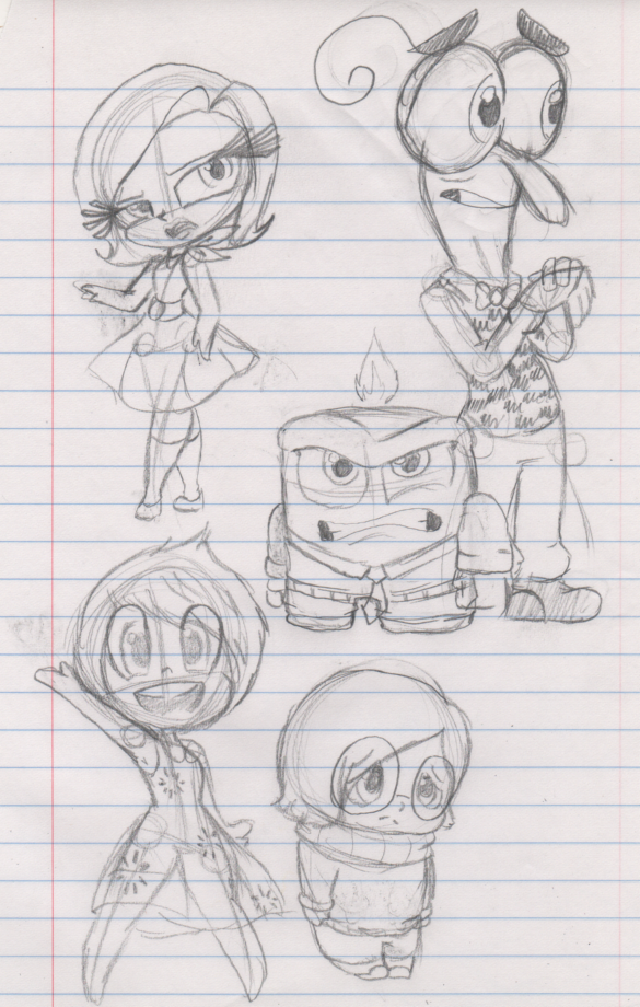 585x920 Inside Out Sketches By Rockstarmaren123 - Inside Out Sketches