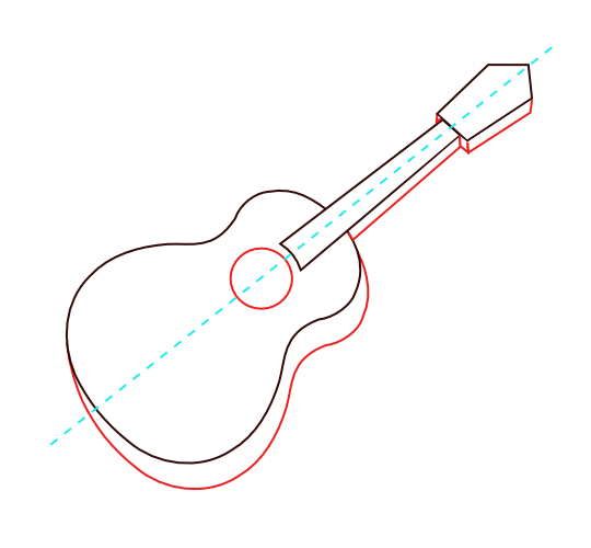 540x500 Acoustic Guitar Drawing - Instrument Sketches