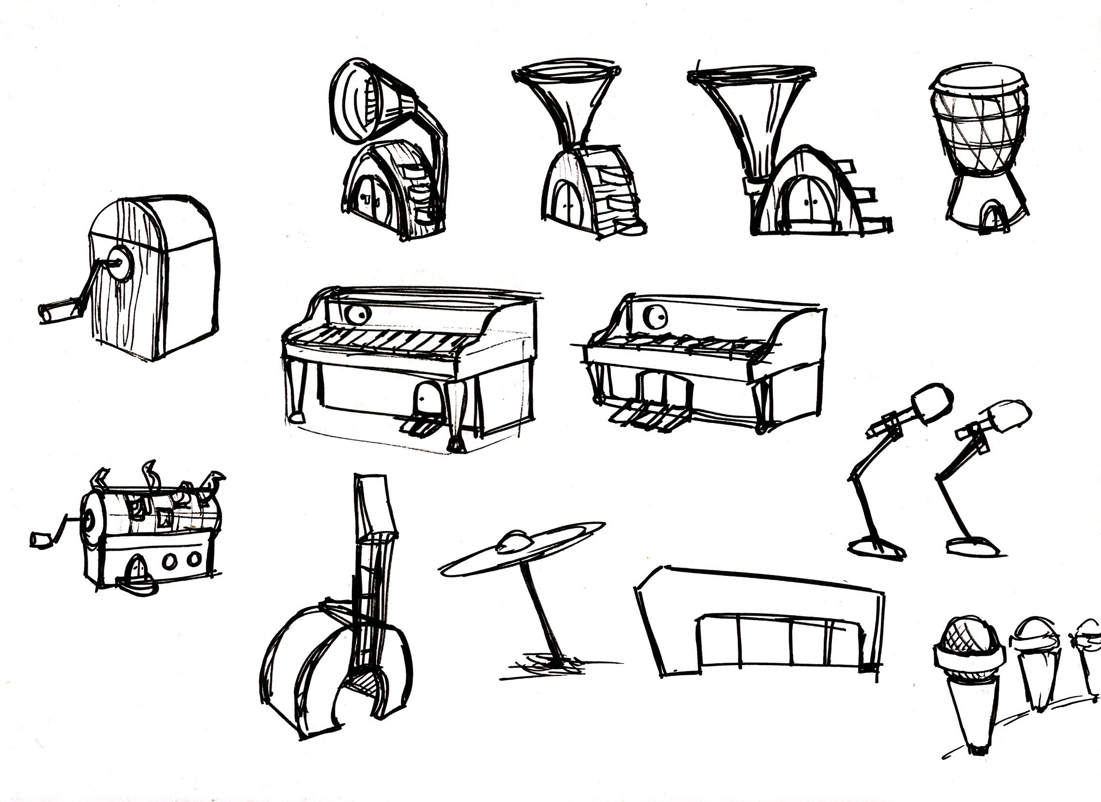 2271x1653 Sculpling Story Sketches Developer Diary - Instrument Sketches
