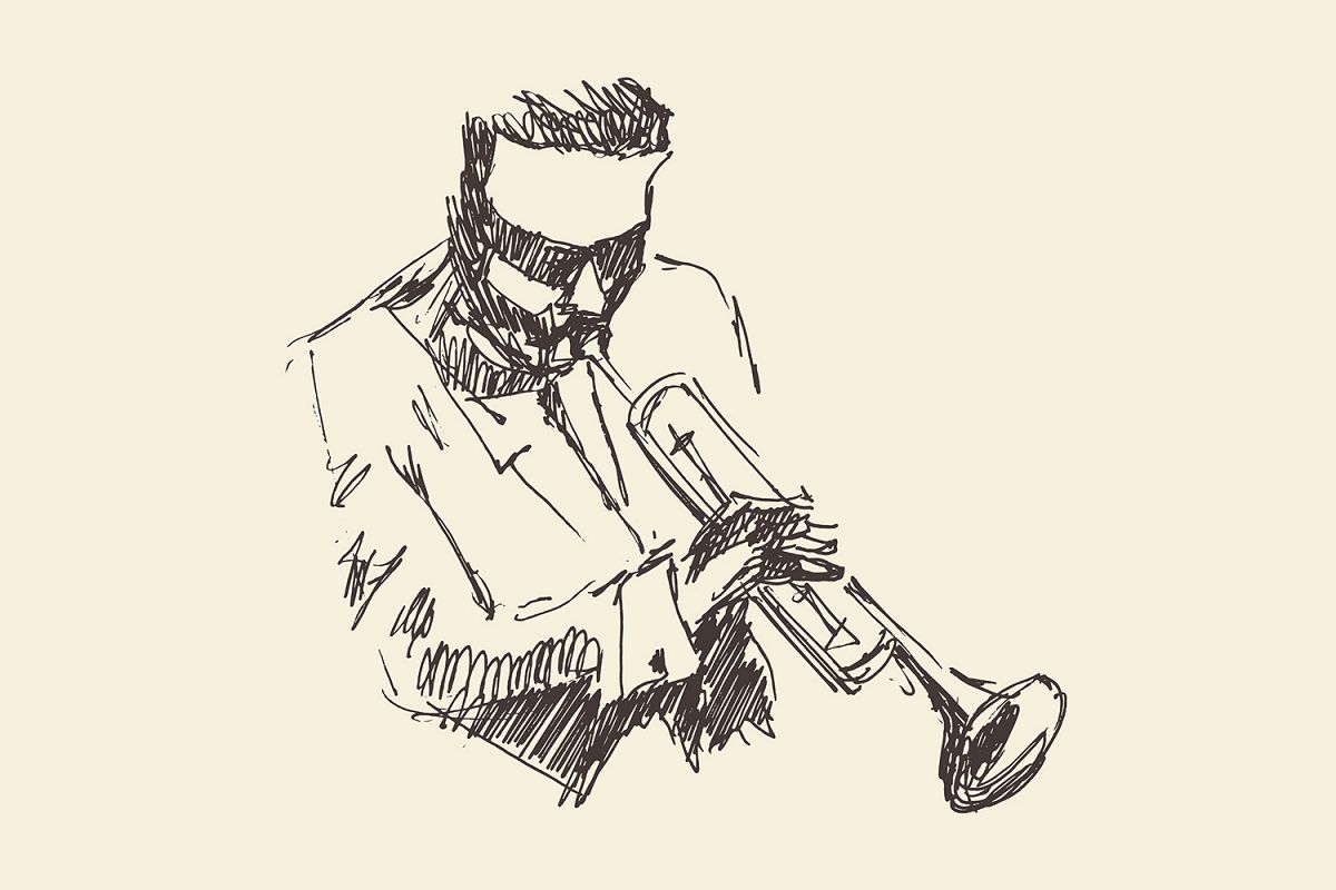 1200x800 Set Of Sketches. People Playing Musical Instruments - Instrument Sketches
