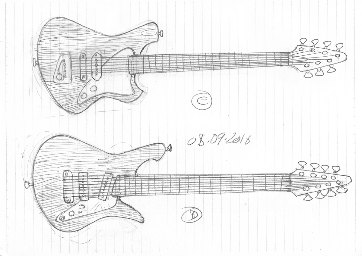 1200x850 Guitarren More Sketches - Instrument Sketches