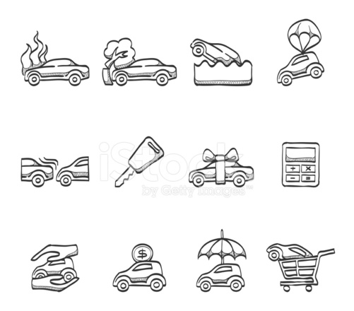 501x440 Sketch Icons Auto Insurance Stock Vector - Insurance Sketch