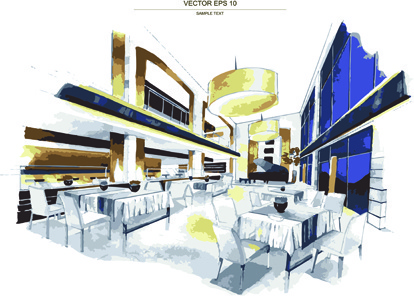 414x296 Interior Sketch Free Vector Download (3,725 Free Vector) For - Interior Design Sketches