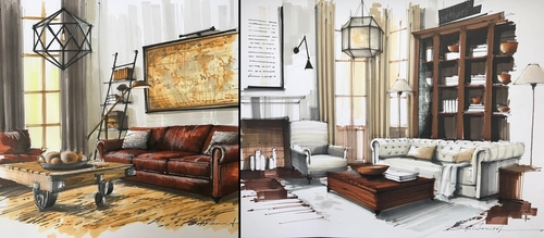 500x219 Design Stack A Blog About Art, Design And Architecture Interior - Interior Design Sketches