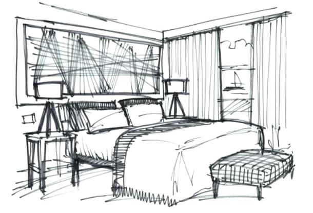 610x415 Interior Design Sketches Living Room Sketches Sketch Living Room - Interior Design Sketches Tutorial