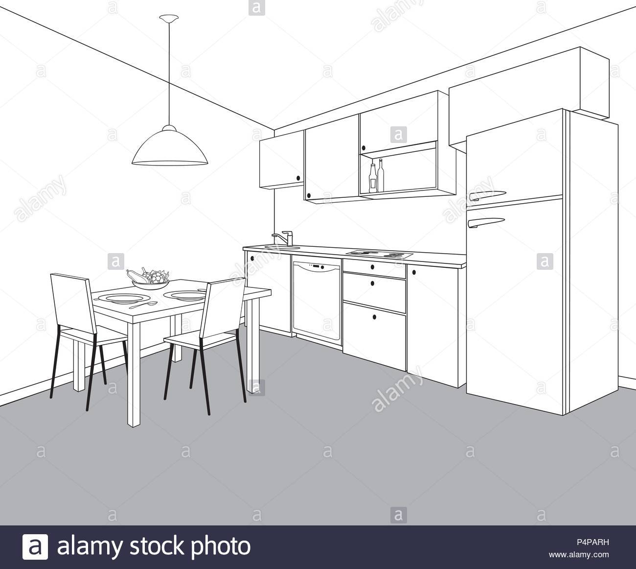 1300x1162 Kitchen Interior Design Sketch Kids Room Designs And Children S - Interior Sketch