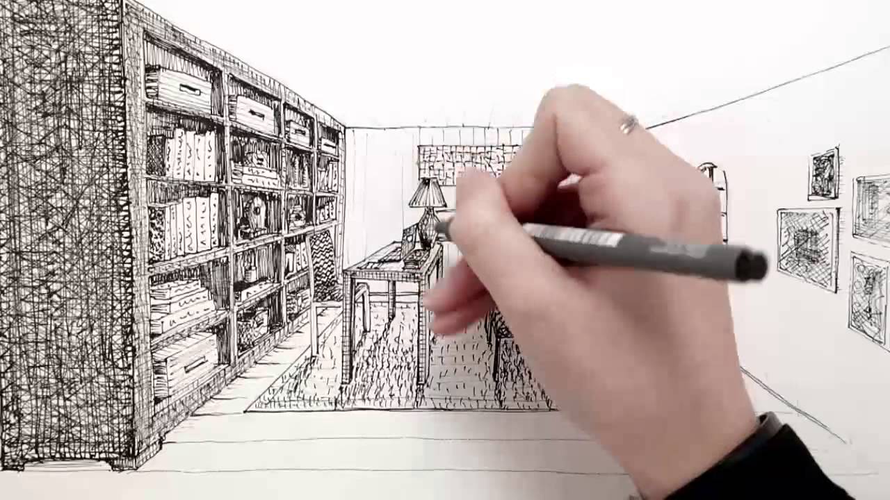 1280x720 Hand Drawing - Interior Sketch