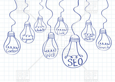 400x288 Internet Light Bulbs In Sketch Style On Notebook Sheet Background - Internet Sketch
