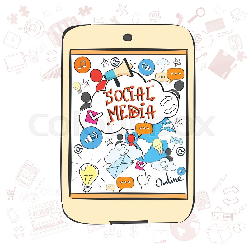 800x800 Social Media Communication Concept Internet Network Connection - Internet Sketch