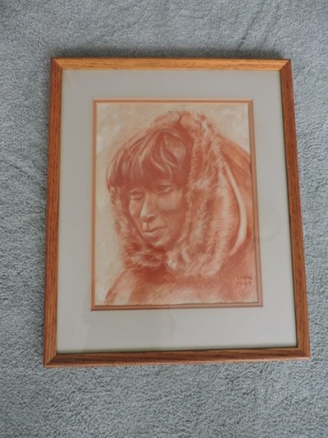 359x480 Inuit Sketch Signed Lynn 1967 - Inuit Sketch