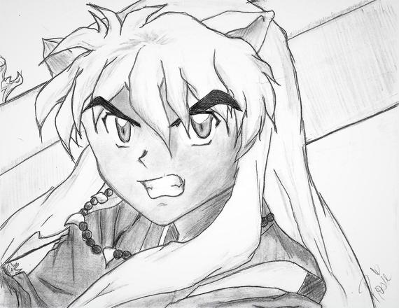 570x440 Inuyasha Sketch Etsy - Inuyasha Sketch
