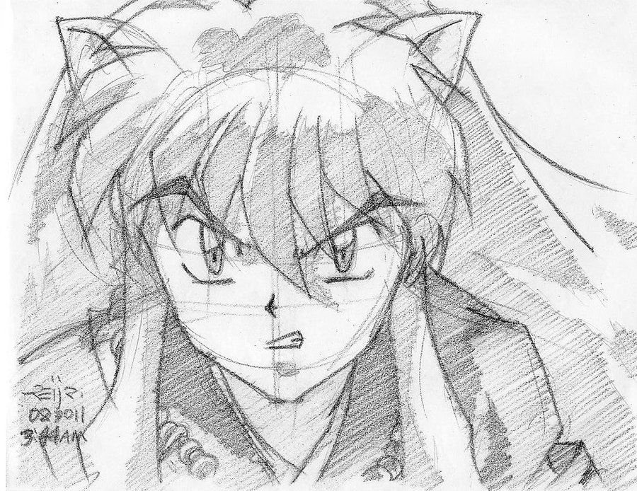 900x694 Inuyasha Sketch By Reijr - Inuyasha Sketch