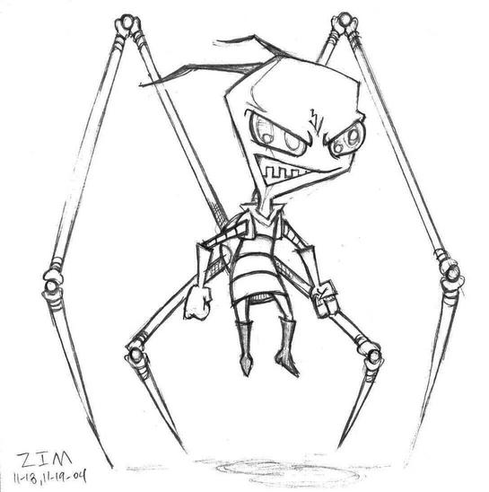 545x548 Invader Zim By Drgrantz - Invader Zim Sketch