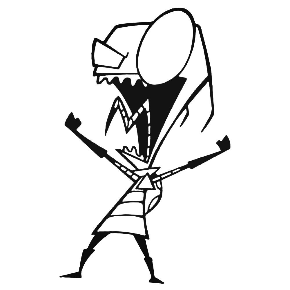 1000x1000 Invader Zim Cu1 Decal Sticker - Invader Zim Sketch