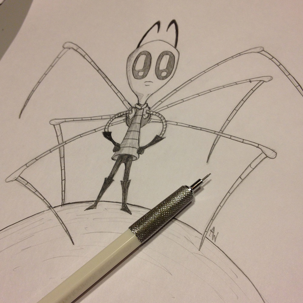 1000x1000 Invader Zim Pencil Sketch Of Doom - Invader Zim Sketch