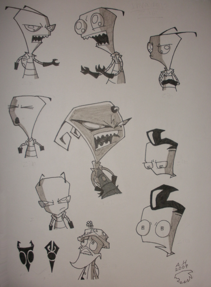 722x978 Invader Zim Sketches By Undeadmoonserpent - Invader Zim Sketch