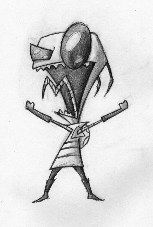 600x893 Zim Sketch By Instilledphear - Invader Zim Sketch