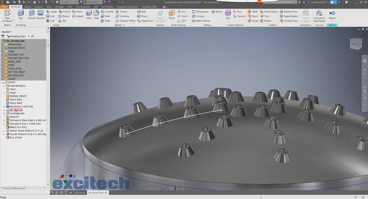 1215x658 Autodesk Inventor 2017 Tutorial Pattern Feature By 3d Sketch Point - Inventor 3d Sketch