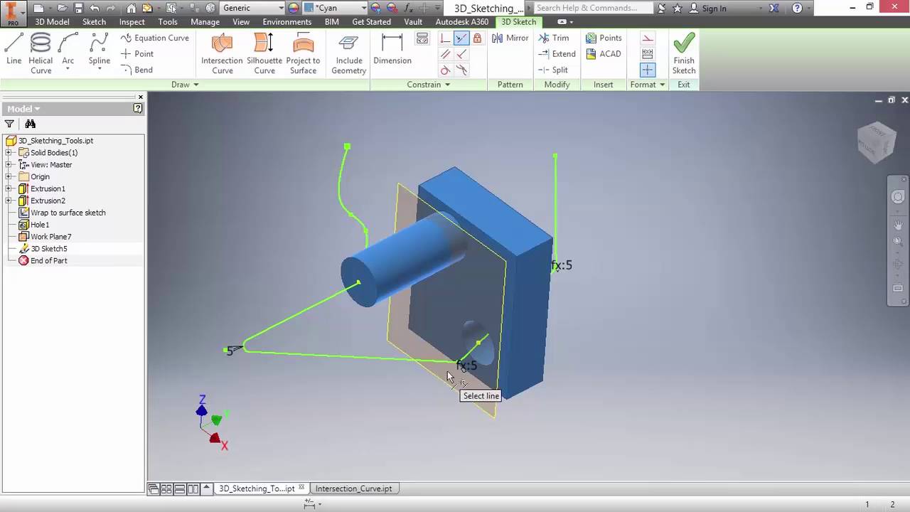 Inventor 3d эскиз