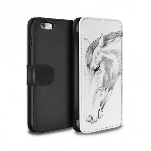 500x500 Stuff4 Pu Leather Wallet Flip Casecover For Apple Iphone 6shorse - Iphone 6s Sketch