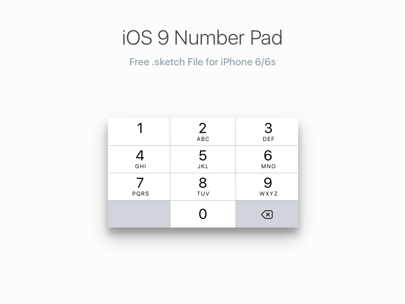800x600 Ios 9 Number Pad For Iphone 66s Freebie - Iphone 6s Sketch