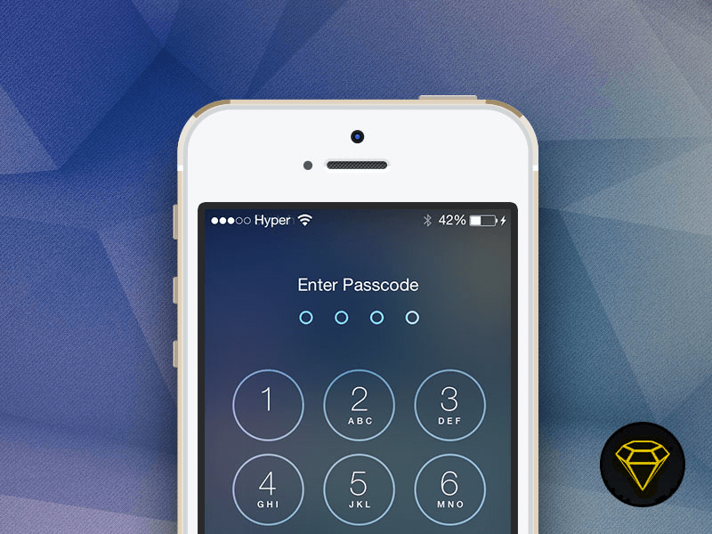 800x600 Ios 7 Lock With Passcode Screen Sketch Freebie - Iphone 7 Sketch