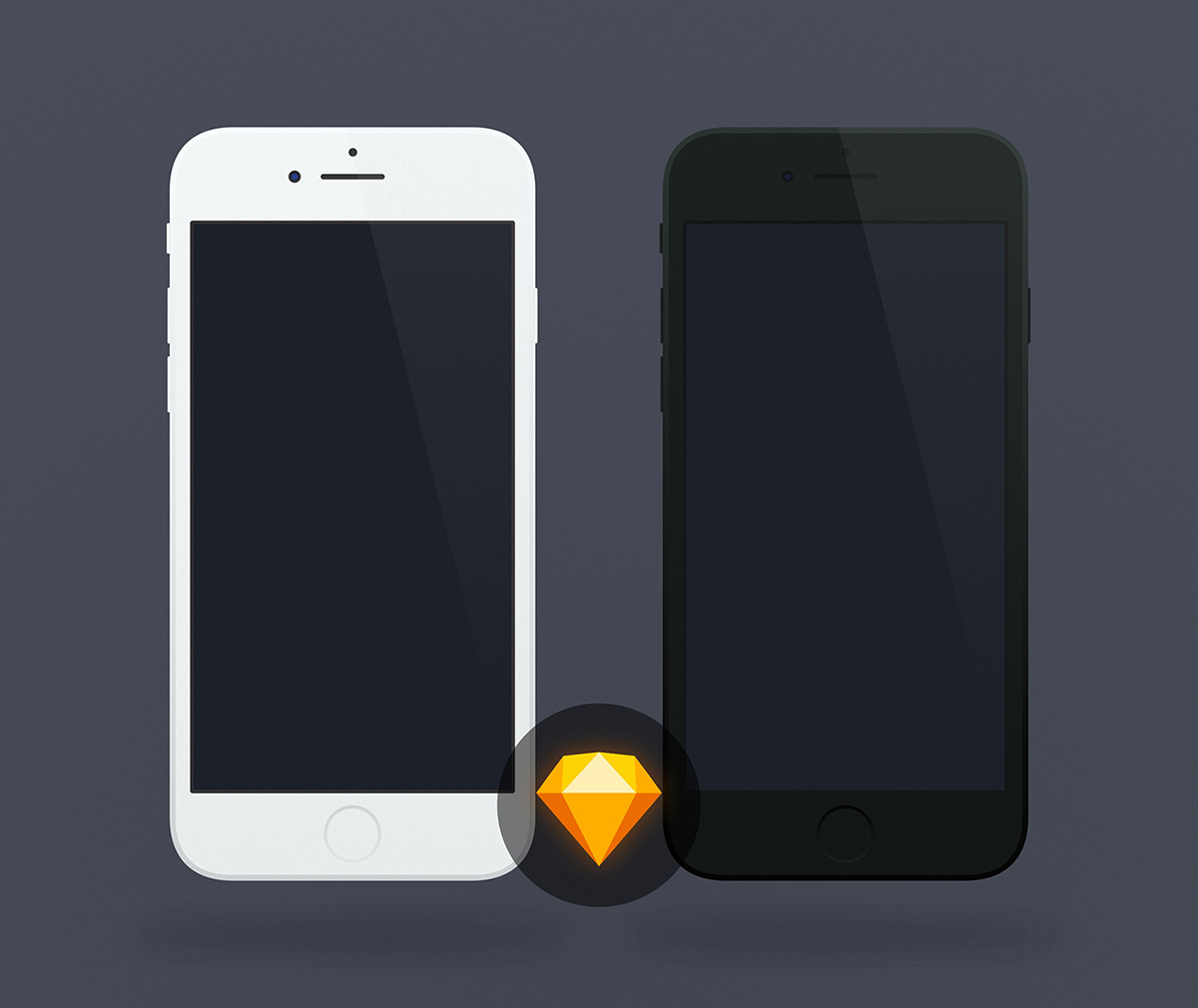 1200x1010 Download Flat Iphone 7 Mockups For Sketch Designers - Iphone 7 Sketch