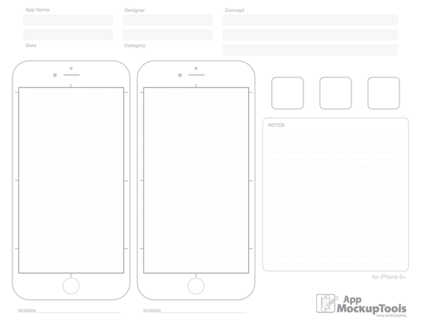 599x463 8.5x11a4 Iphone Printable Pdf Sketchpad App Mockup Tools - Iphone Sketch Pad