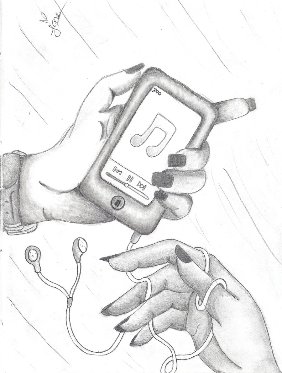 900x1188 Ipod Sketch Drawing Skill - Ipod Sketch