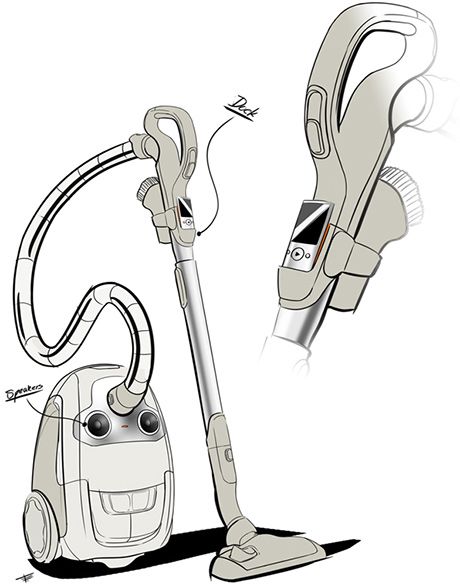460x585 Musical Vacuum Cleaner - Ipod Sketch