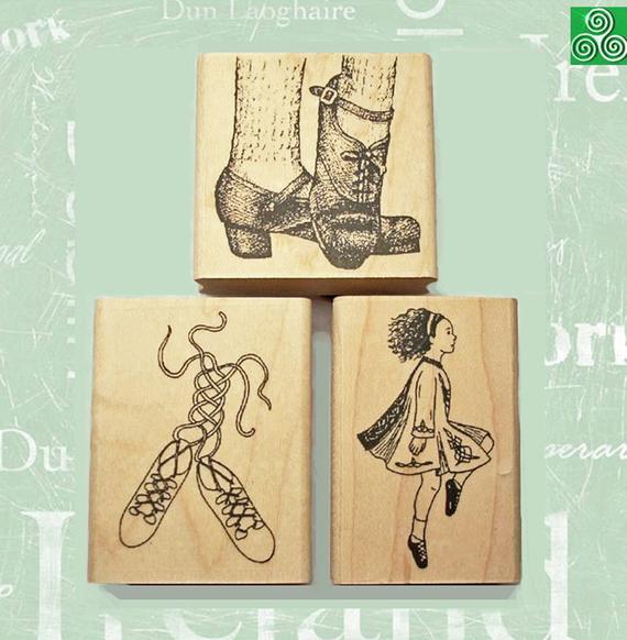 570x582 Irish Dance Rubber Stamp Set Of 3 Dancer And Dance Shoes - Irish Dance Sketch