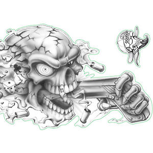 300x300 Shoot To Kill Skull Ace Of Spaded Deck Of Cards Iron Cross Sticker - Iron Cross Sketch