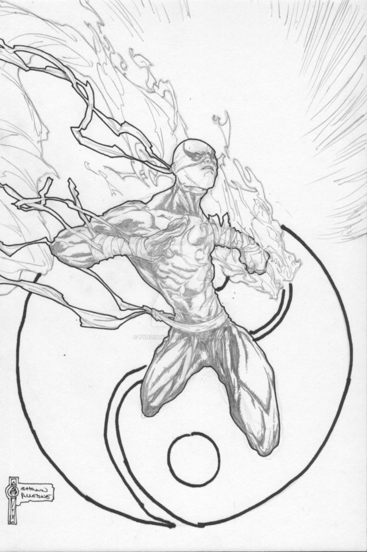 728x1096 Iron Fist Sketch Commission By Pyroglyphics1 - Iron Fist Sketch