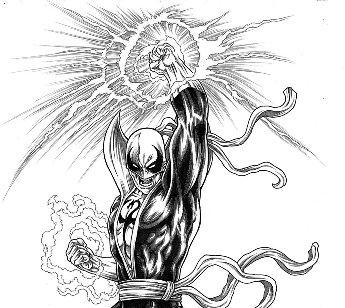 1200x1074 Iron Fist Corner4art - Iron Fist Sketch