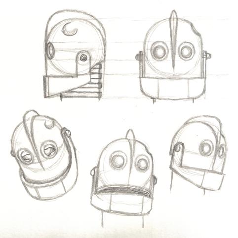 482x483 Iron Giant Head Sketches By Pixarvixen - Iron Giant Sketch