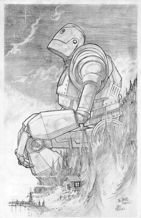 455x700 Iron Giant Illustration By Patrick Gleason. Random Fun - Iron Giant Sketch