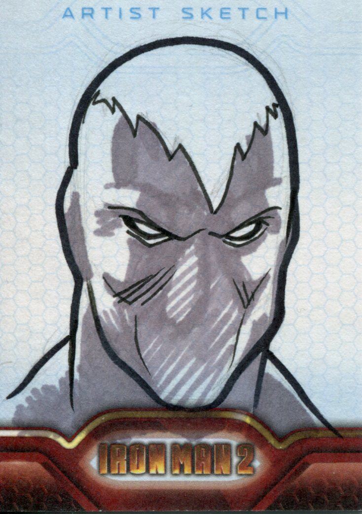 734x1042 Upper Deck Iron Man 2 Sketch Card By Unknown Artist - Iron Man 2 Sketch
