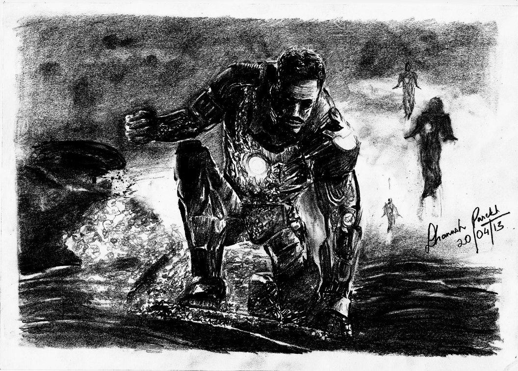 1056x757 Iron Man 3 By Dhanushparekh - Iron Man 3 Sketch