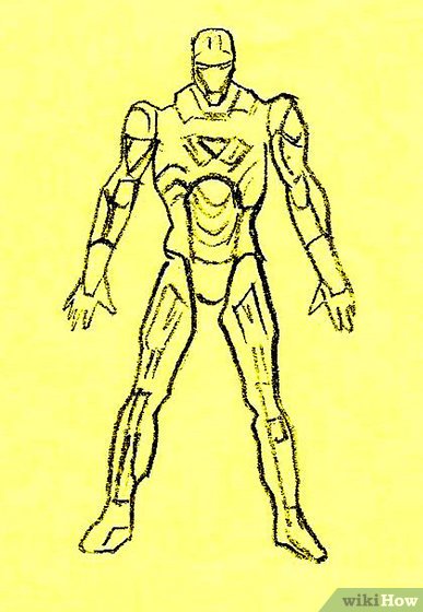 387x560 4 Ways To Draw Iron Man - Iron Man Easy Sketch