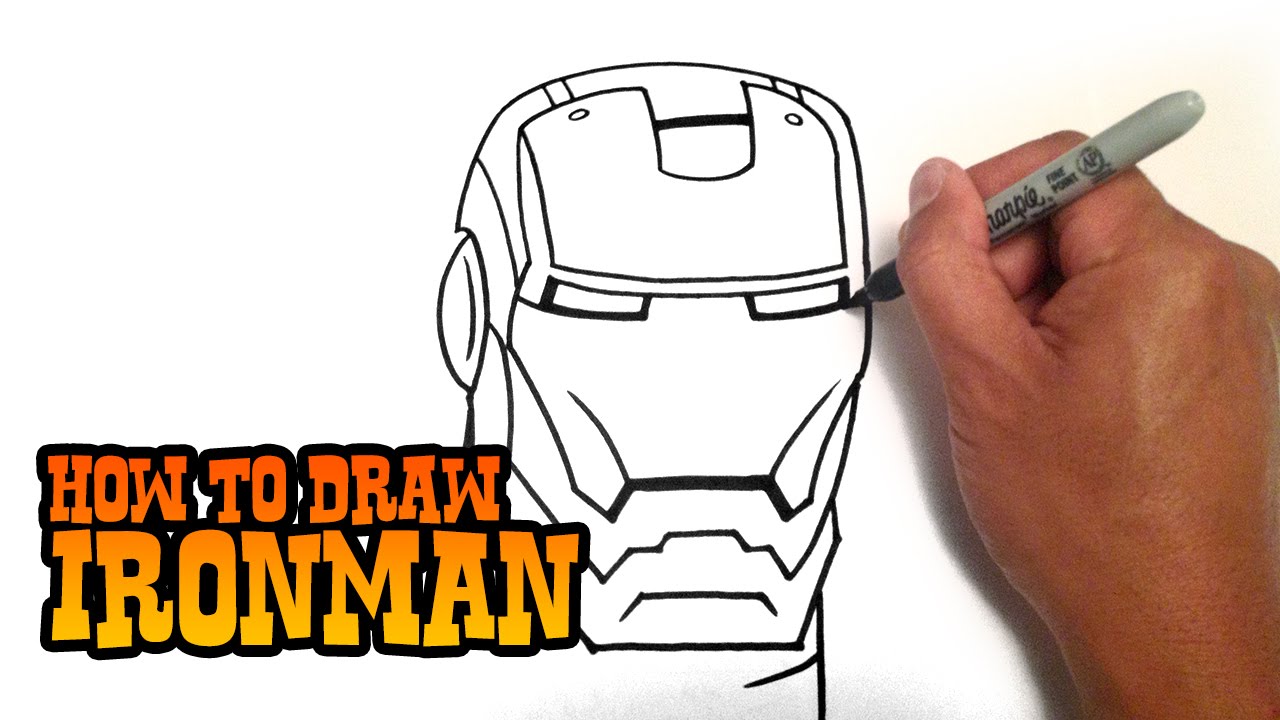 1280x720 How To Draw Ironman - Iron Man Face Sketch