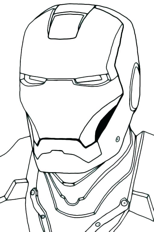 510x768 Batman Mask Coloring - Iron Man Face Sketch