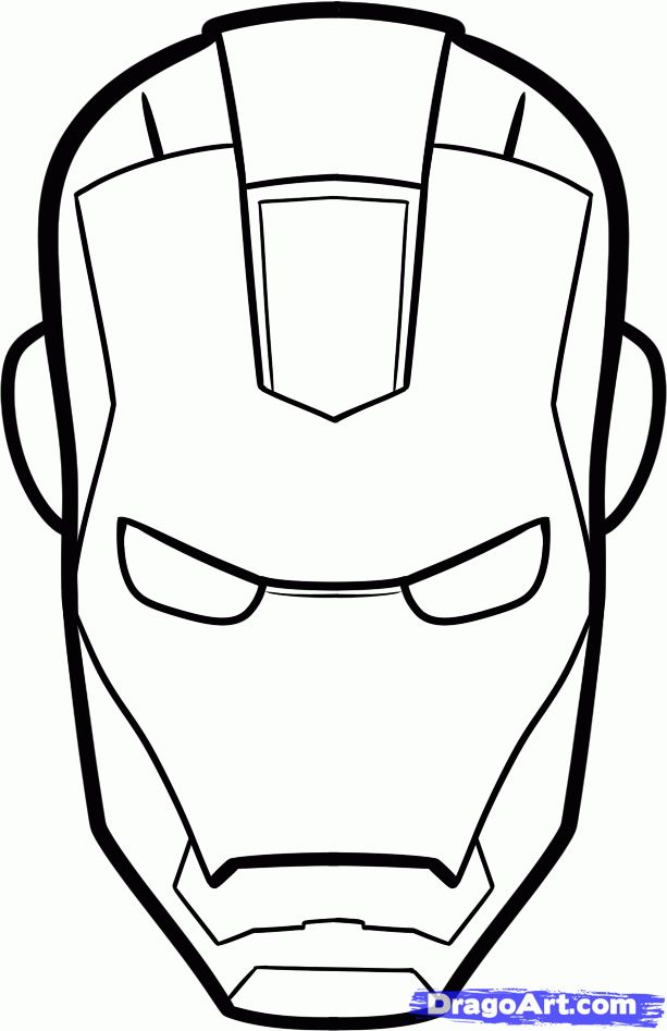 613x947 Picture Used To Make Iron Man Pattern. Simplified Down To One Red - Iron Man Face Sketch