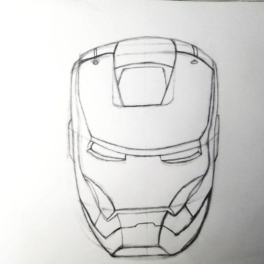 894x894 Iron Man Mask By Nitinrajput90 - Iron Man Face Sketch