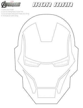 337x436 Iron Man Mask Template - Iron Man Mask Sketch
